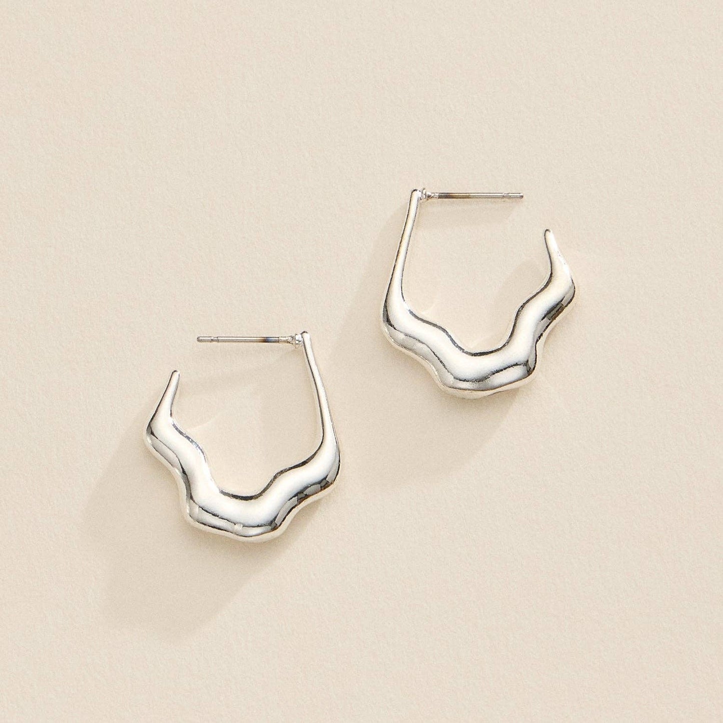 18K Gold-Dipped Wavy Hoop Earrings