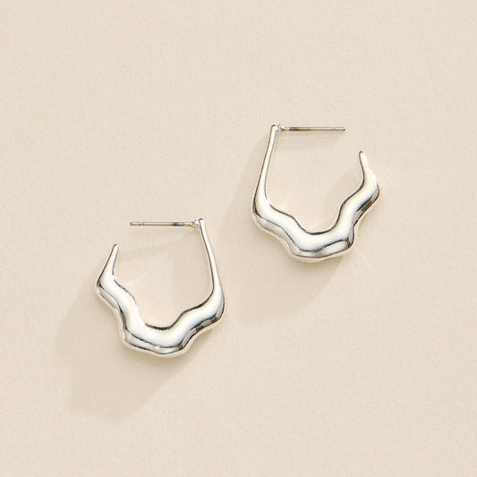 18K Gold-Dipped Wavy Hoop Earrings