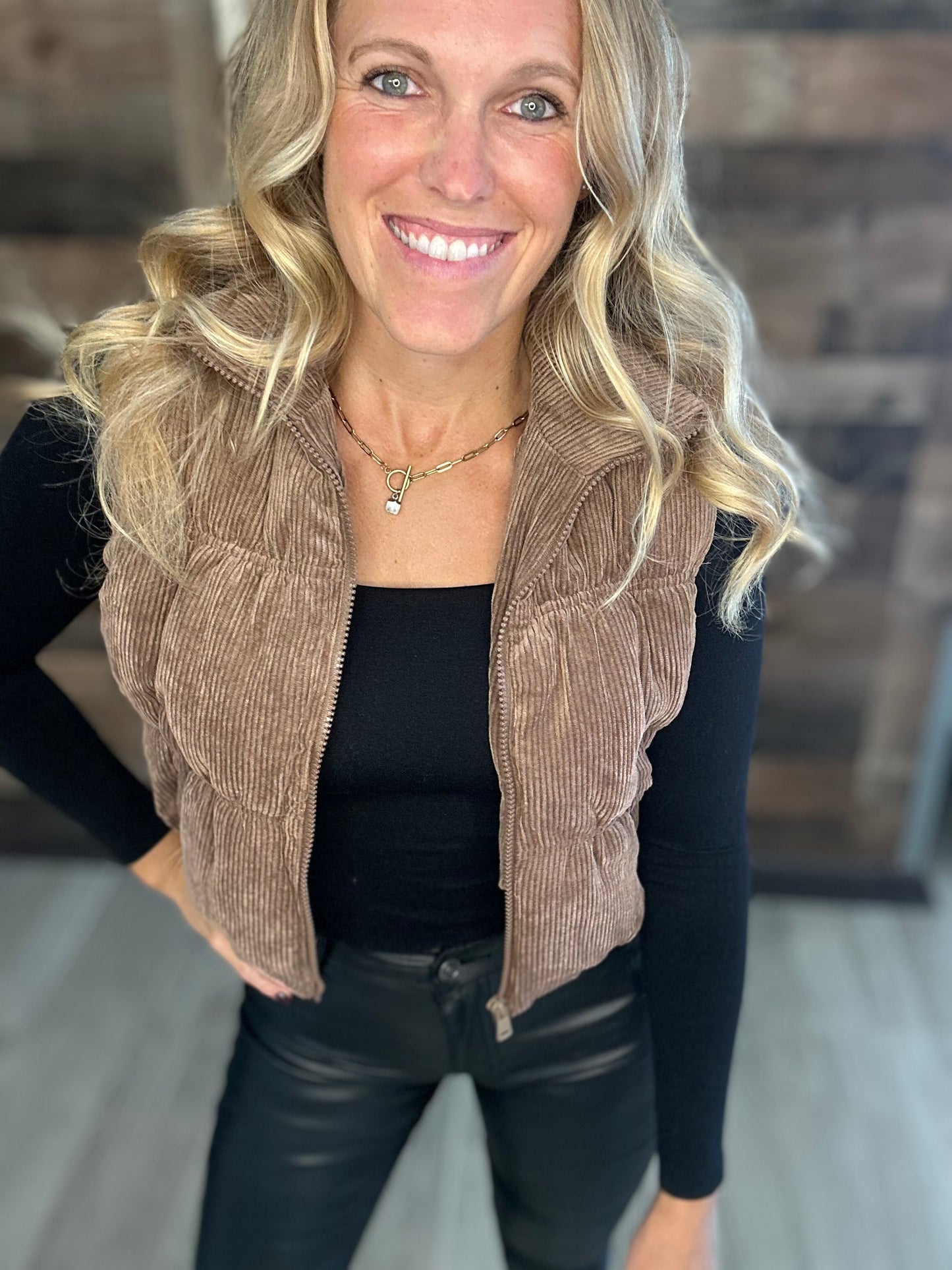 Corduroy Puffer Vest