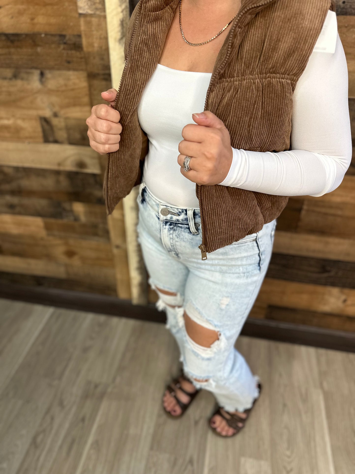 Corduroy Puffer Vest