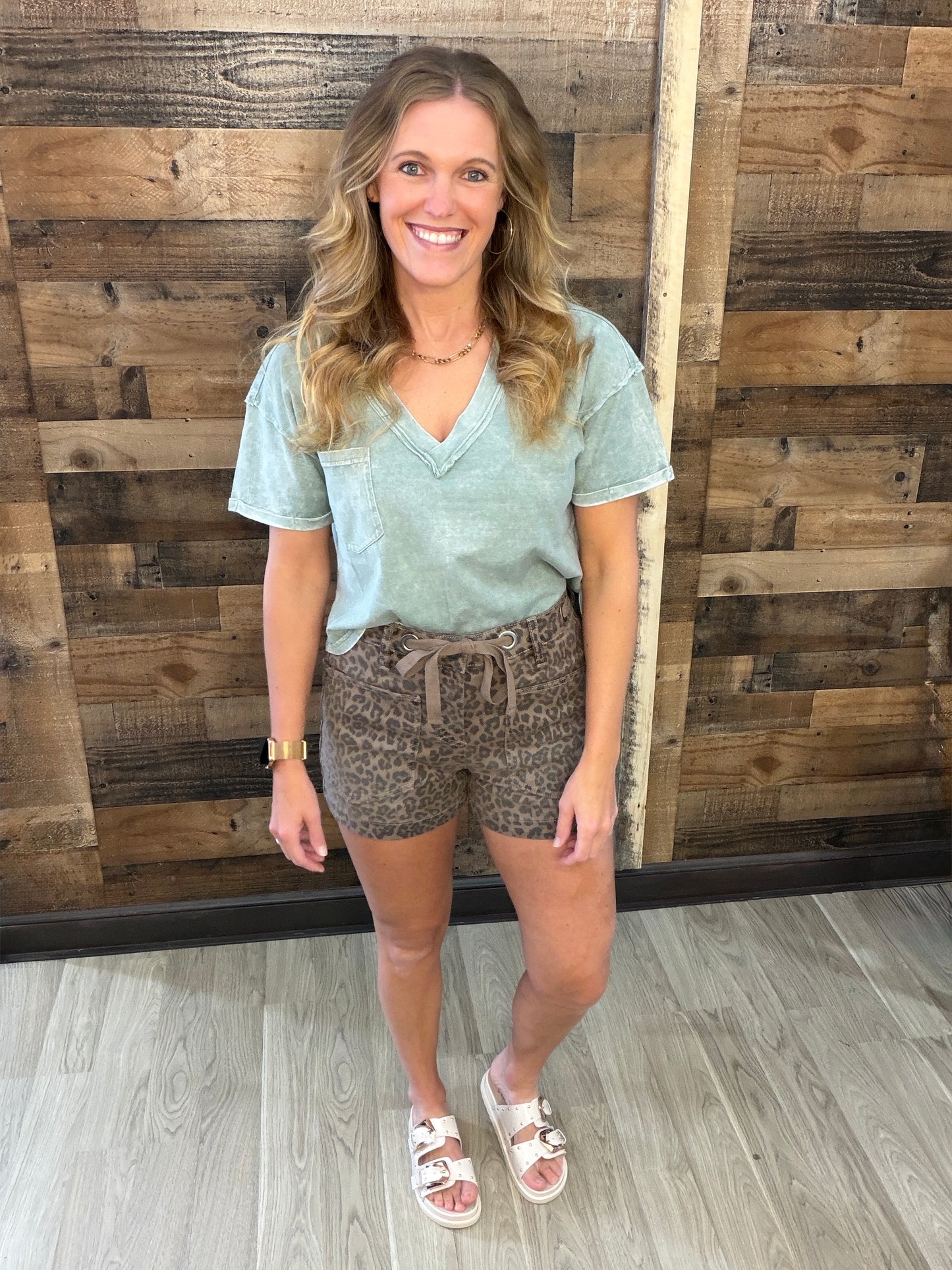 Leopard Tie Shorts