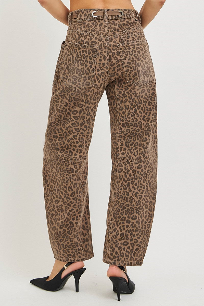 Leopard Barrel Jeans