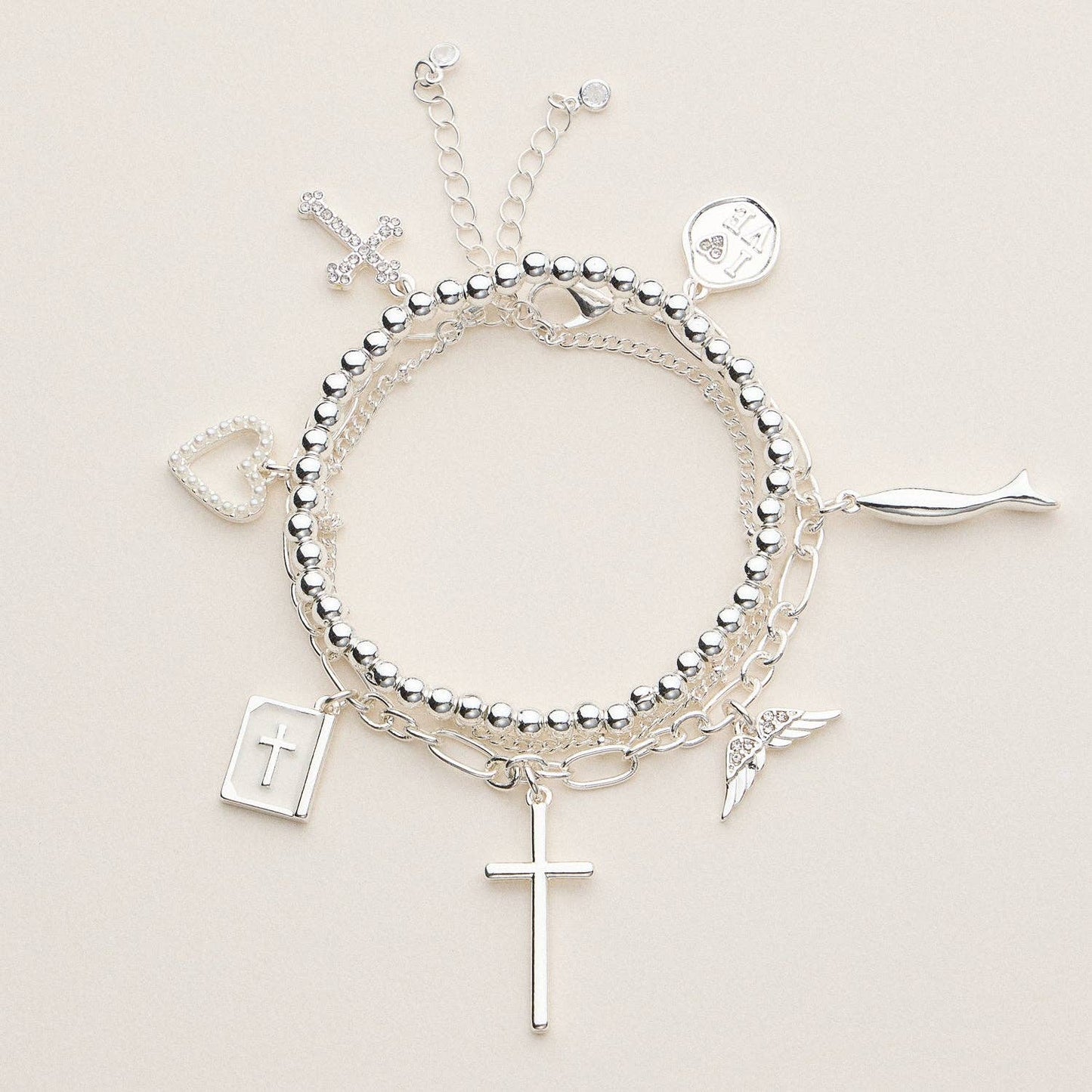 Faith Charm Bracelet Stack