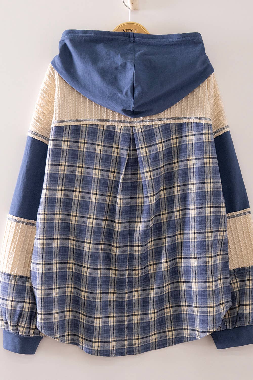Plaid Contrast Hoodie Pullover