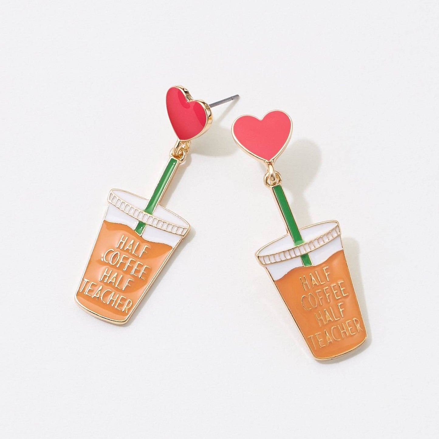 Half Coffee/Half Teacher Earrings