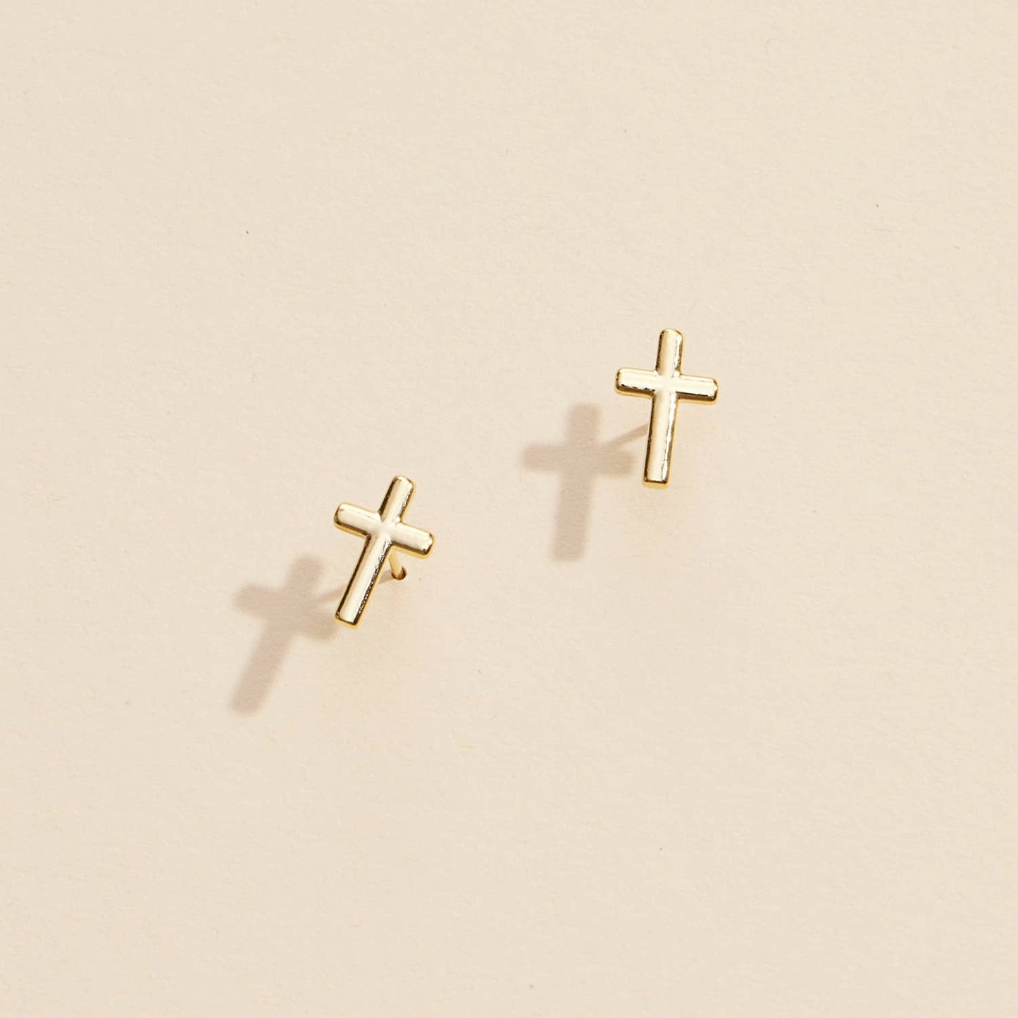 Gold and Silver Cross Stud Earrings