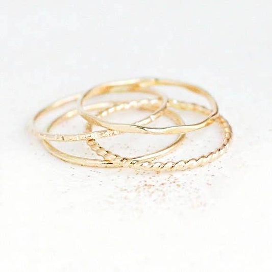 Gold Skinny Stacking Rings