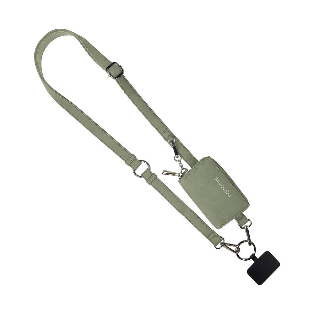 Clip & Go Brushed Vegan Leather Phone Lanyard