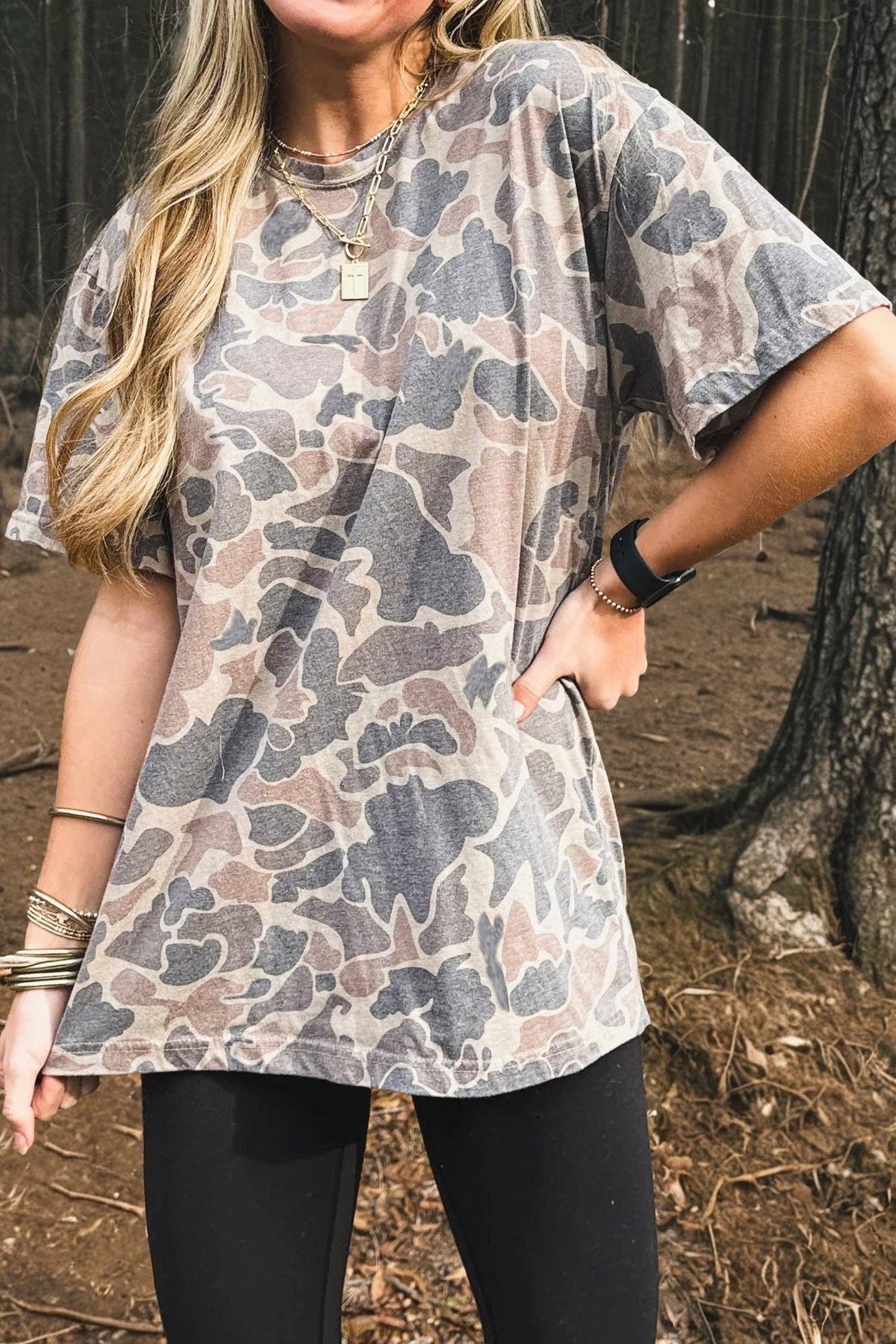 Camo Print T Shirt