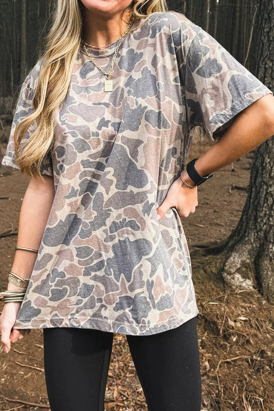 Camo Print T Shirt