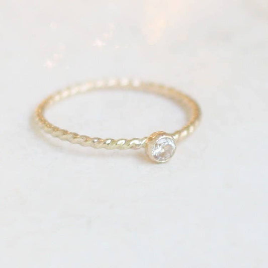 Gold Twisted Stacking Ring