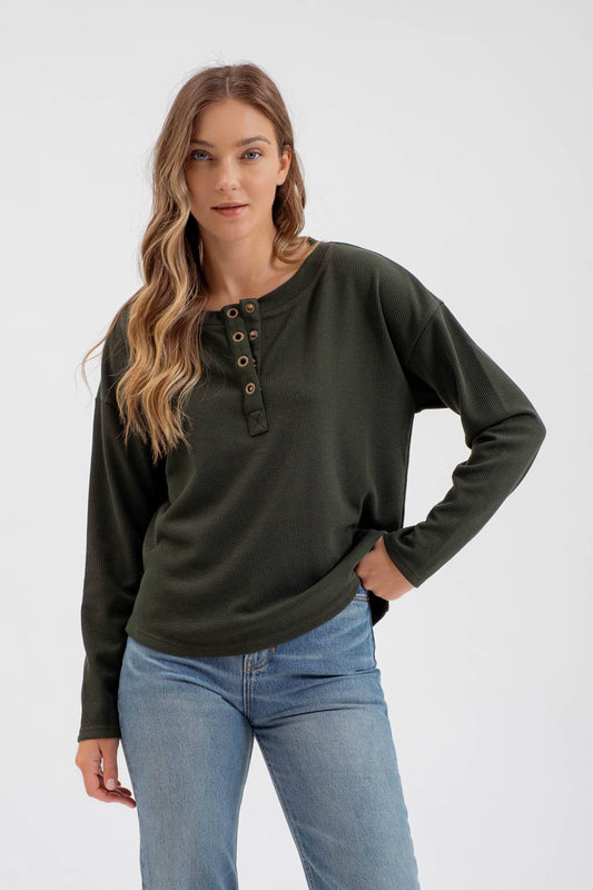 Henley Knit Top