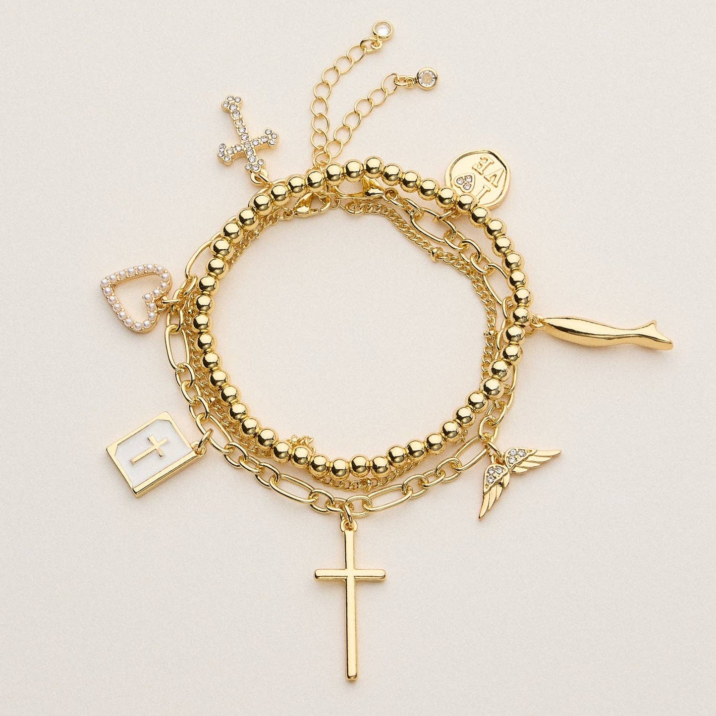 Faith Charm Bracelet Stack