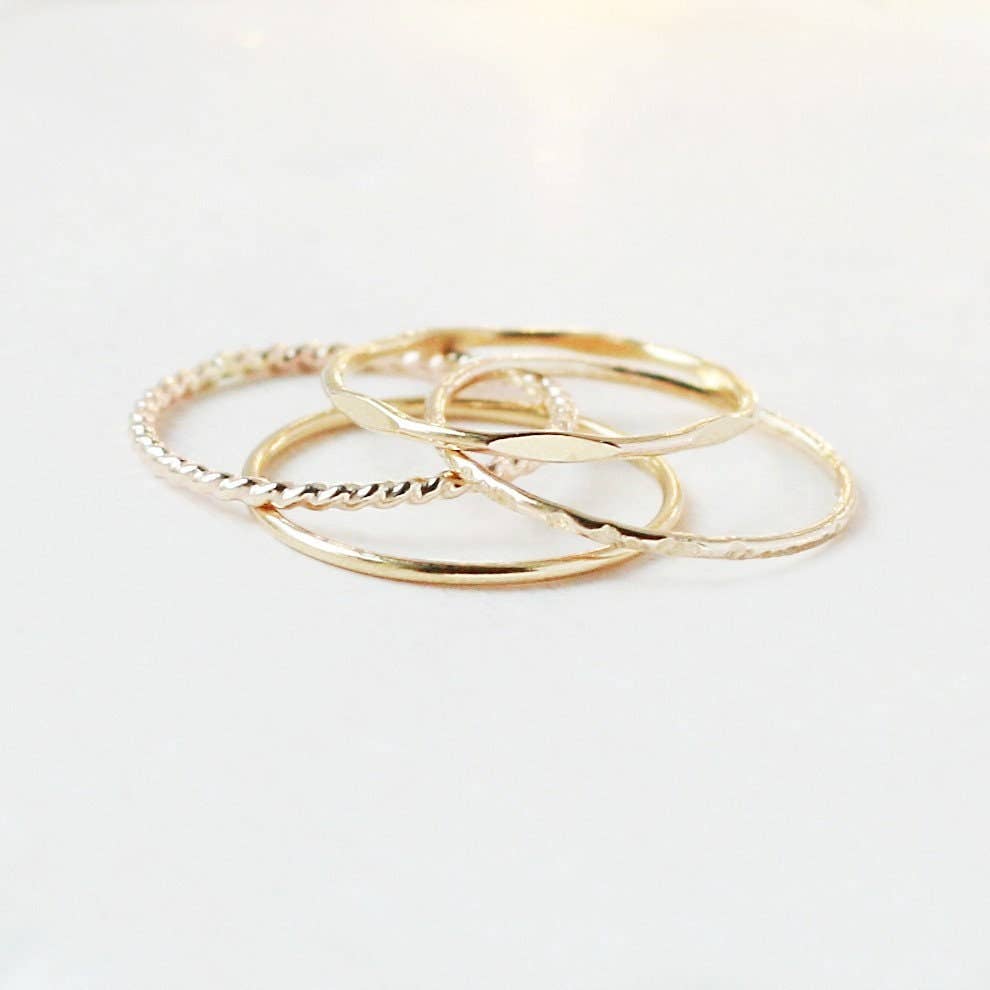 Gold Skinny Stacking Rings