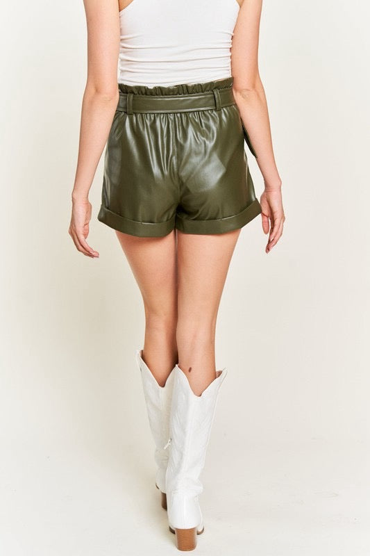 Kalli Faux Leather Shorts