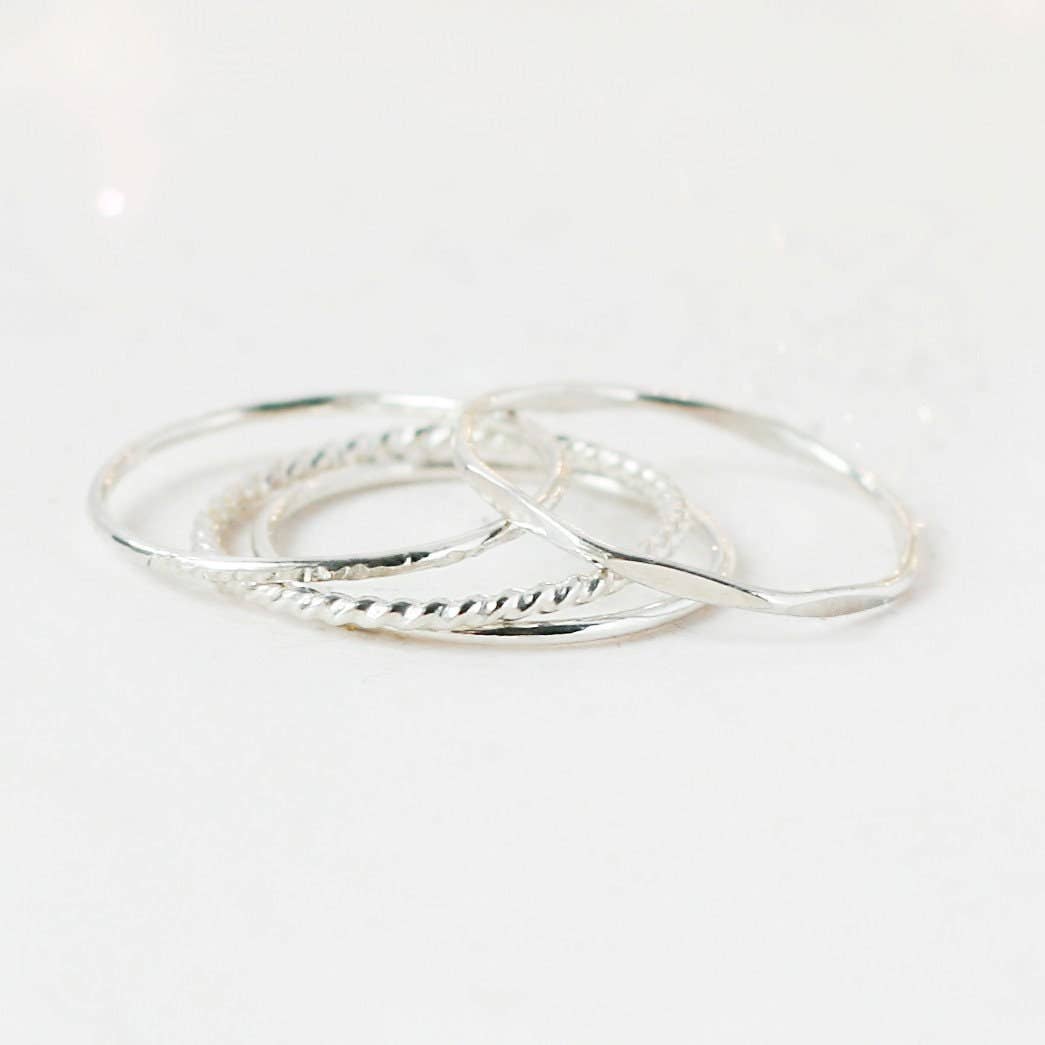 Silver Skinny Stacking Rings