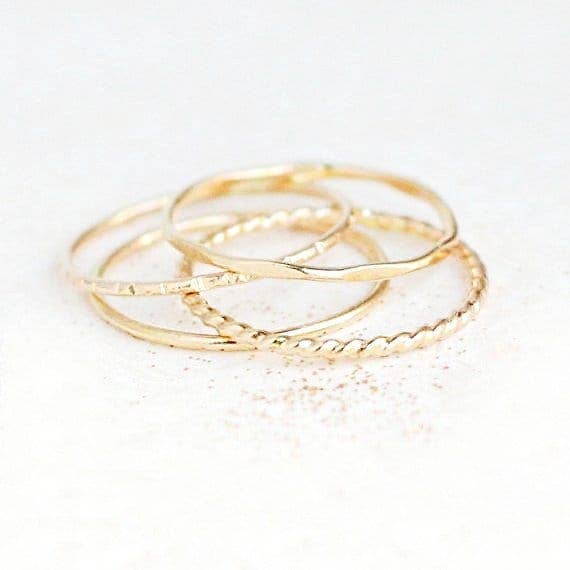 Gold Skinny Stacking Rings