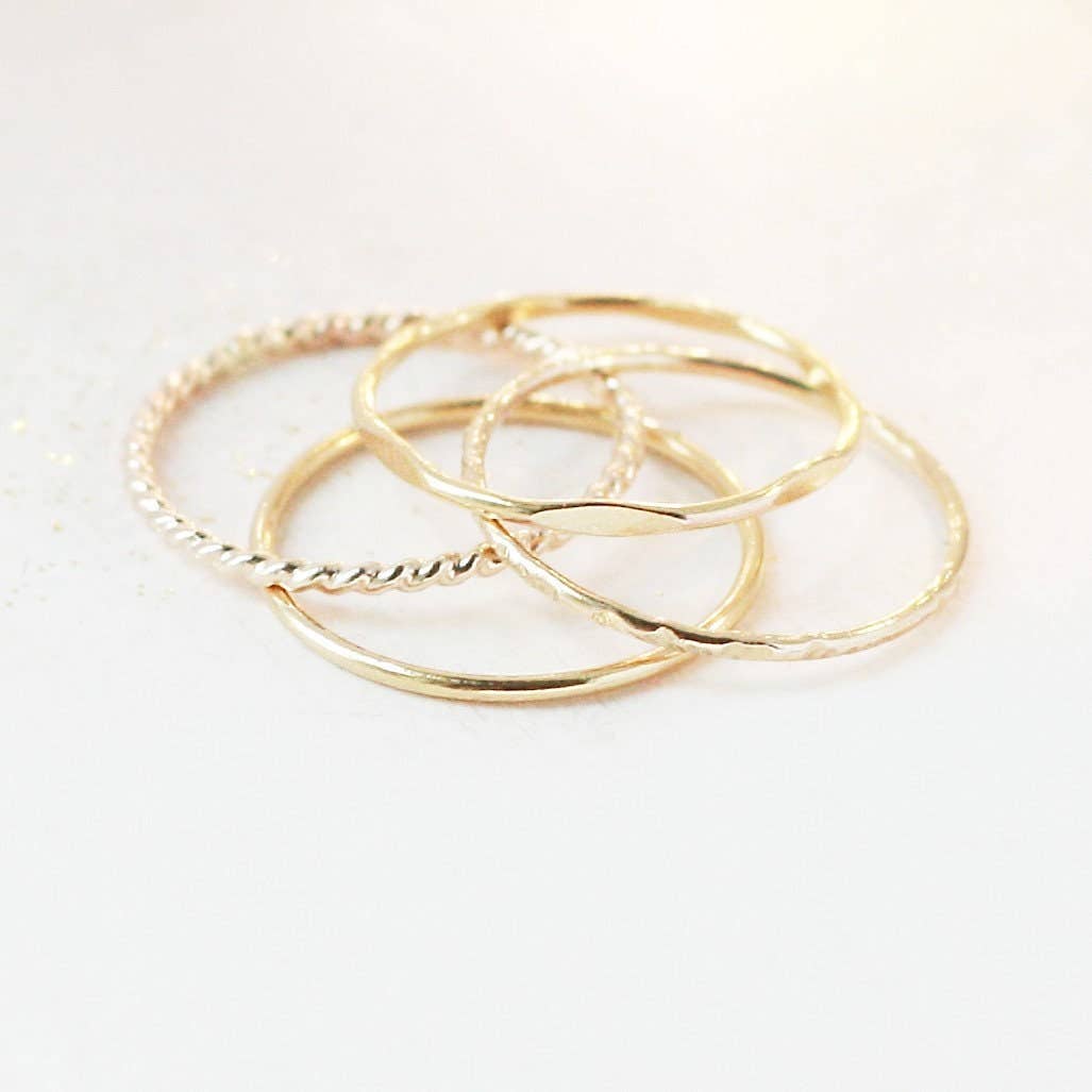 Gold Skinny Stacking Rings