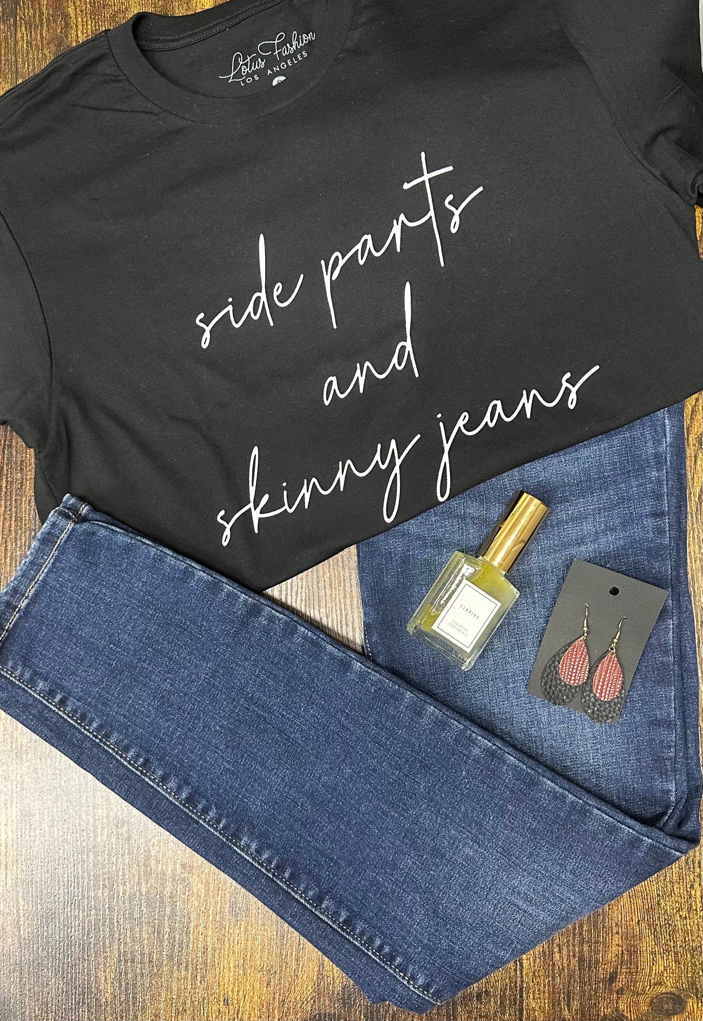 Side Part & Skinny Jean Graphic