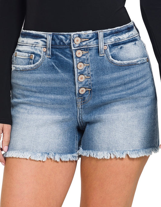 Button Fly Denim Shorts