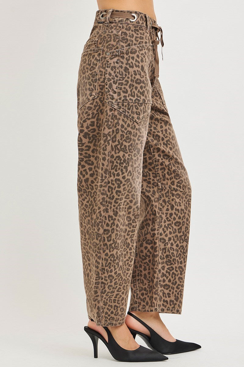 Leopard Barrel Jeans