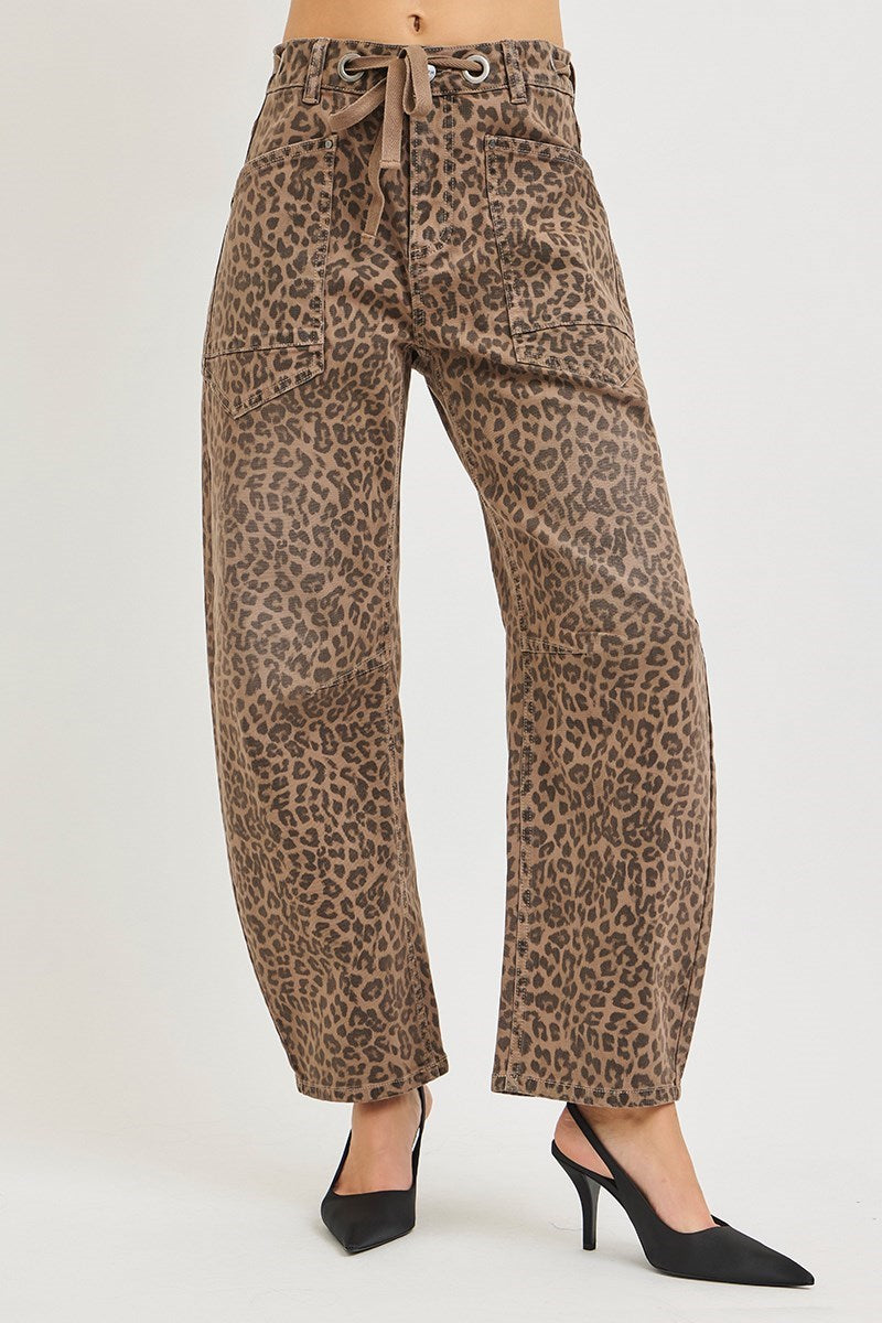 Leopard Barrel Jeans