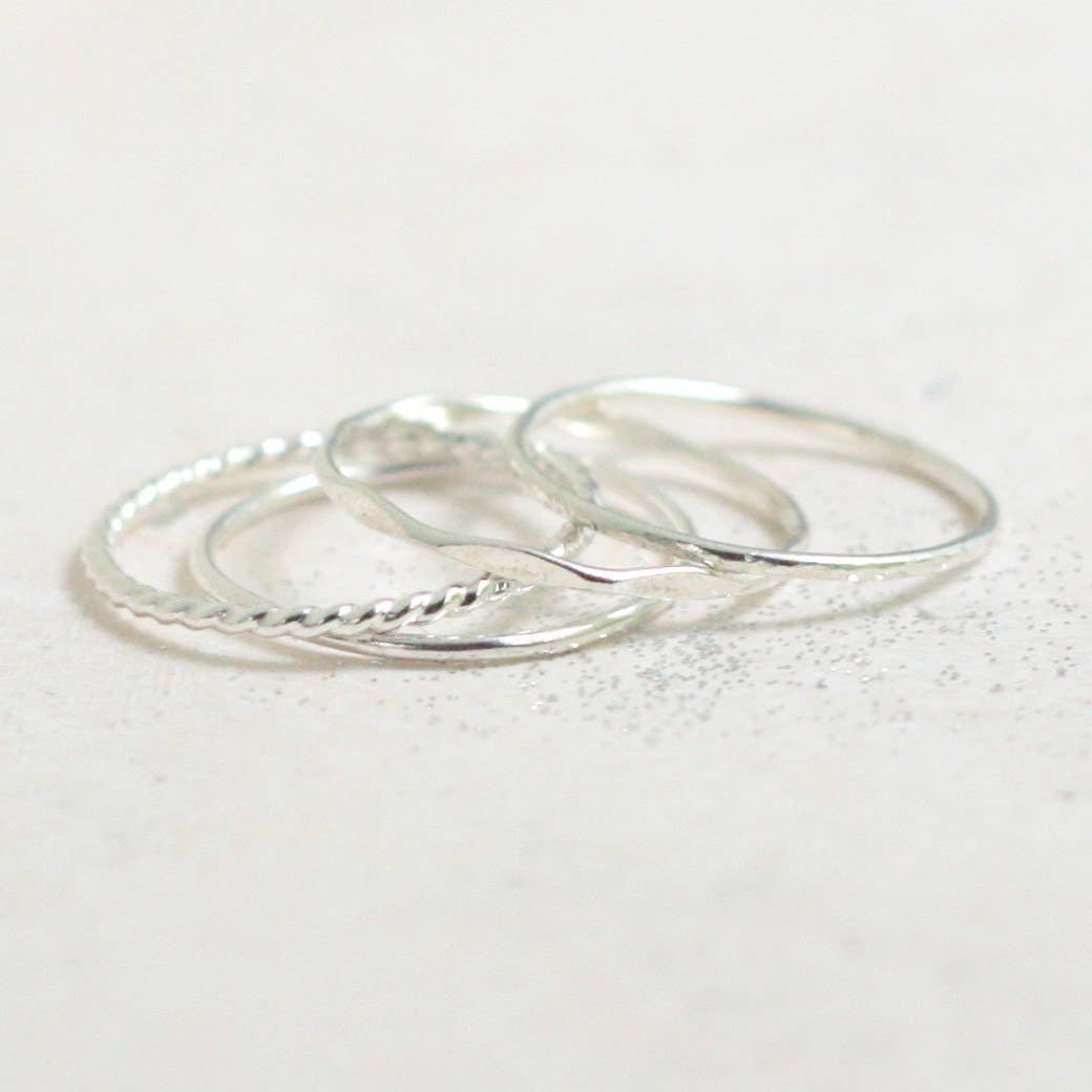 Silver Skinny Stacking Rings