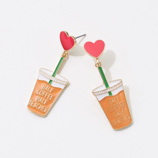 Half Coffee/Half Teacher Earrings