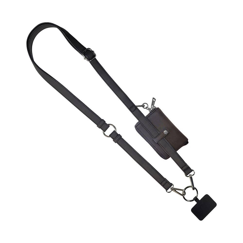 Clip & Go Brushed Vegan Leather Phone Lanyard