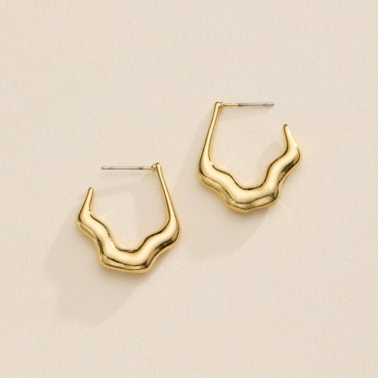 18K Gold-Dipped Wavy Hoop Earrings