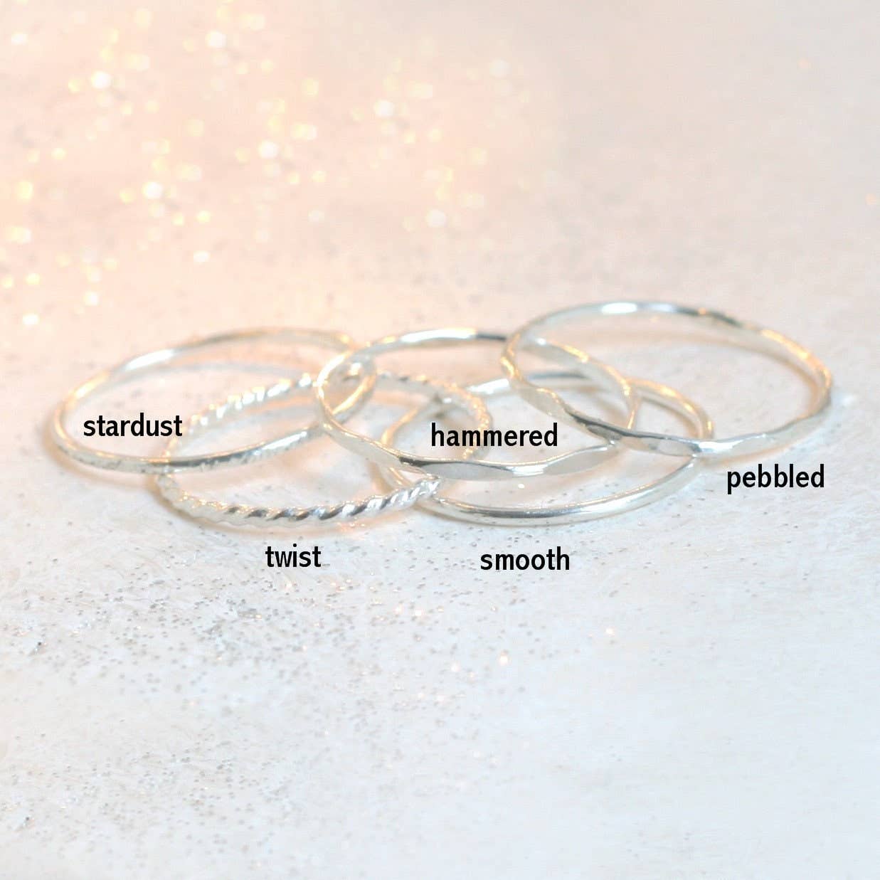 Silver Skinny Stacking Rings