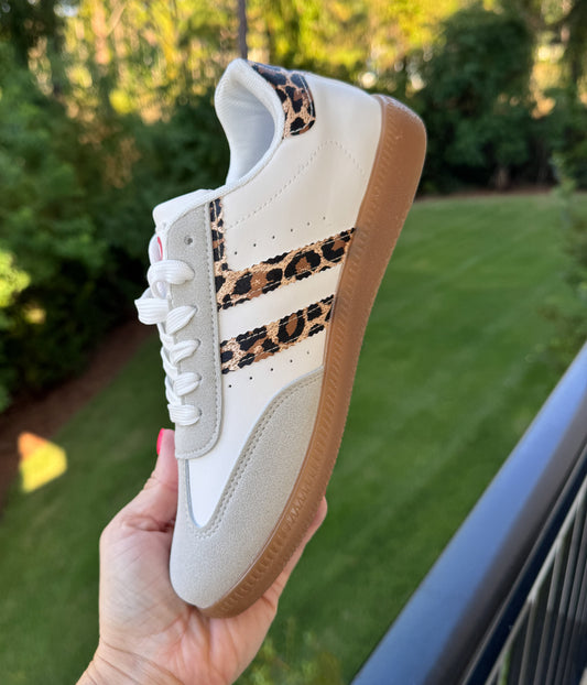 Stockholm Sneaker in White Leopard