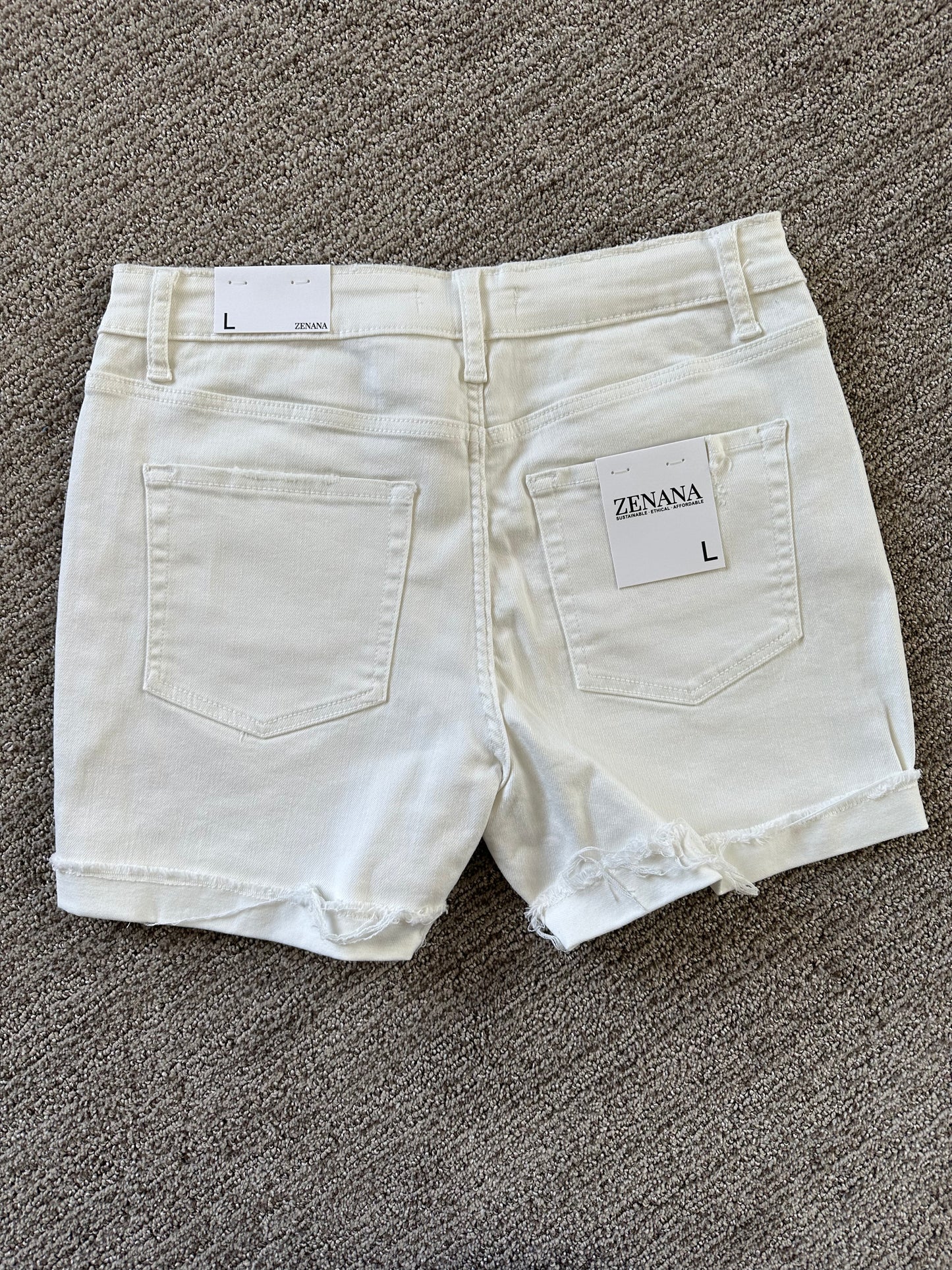 Hailey White Denim Shorts