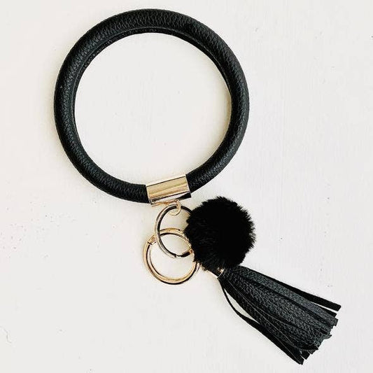 Bangle Key Chain with Pom